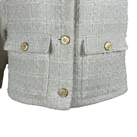 NWT Abercrombie & Fitch Ivory Blazer with Gold Hardware Size Medium - Picture 10 of 14